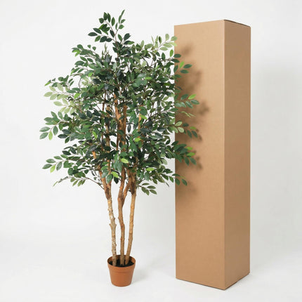 Kunstpflanze Ficus Exotica 150cm – künstlicher Deko – Baum im Topf