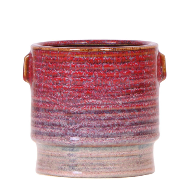 Aura Pflanztopf – Ø9cm – Retro Blumentopf im Bold Seventies Stil – Keramik Übertopf mit Henkeln – Dekorativer Blumentopf für Zimmerpflanzen