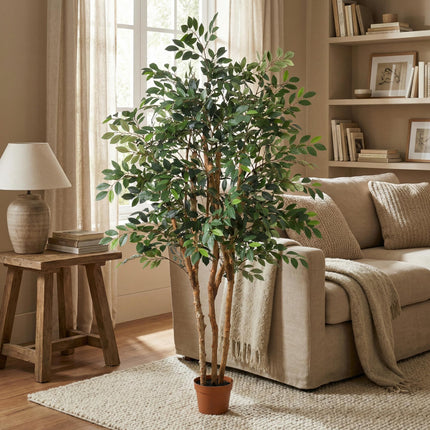Kunstpflanze Ficus Exotica 150cm – künstlicher Deko – Baum im Topf