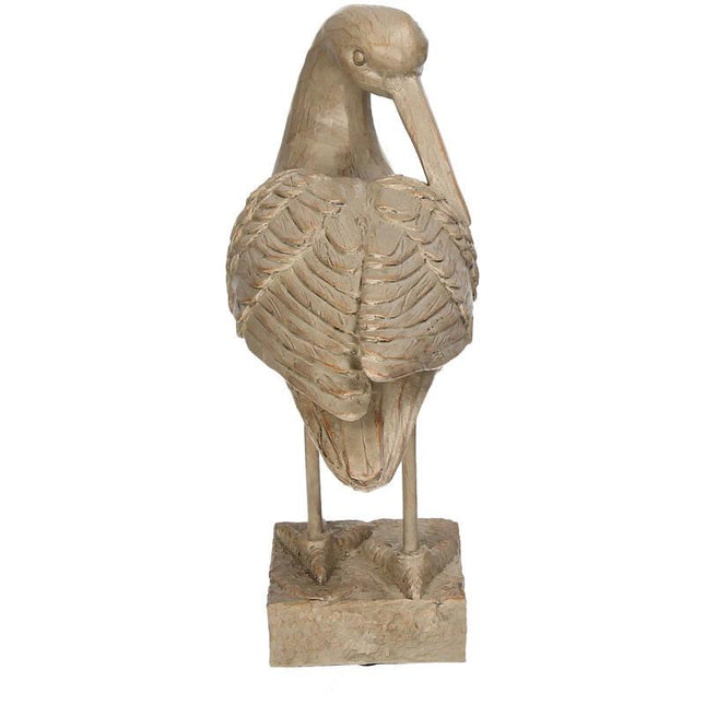 Vogel Dekofigur aus Polyresin – beige – 25,5cm – realistisches Ornament mit feinen Details – stilvolle Wohn – Naturdeko für Innenräume