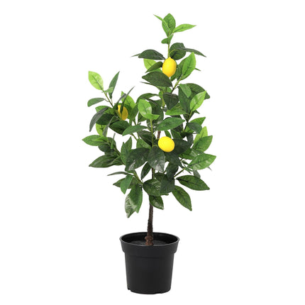 Kunstpflanze Zitronenbaum 65cm – künstlicher Lemon Tree – realistische Blätter & Zitronenoptik