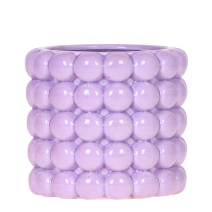 Ziertopf Poppy – Purple – Ø9cm – Moderner Keramik Blumentopf in glänzendem Violett – Stilvoller Übertopf für Zimmerpflanzen, Sukkulenten & Orchideen