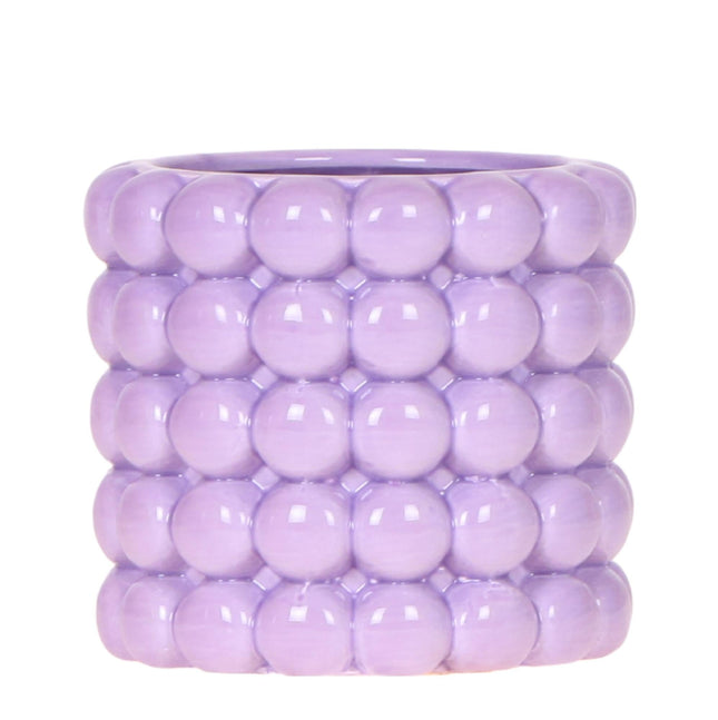Ziertopf Poppy – Purple – Ø9cm – Moderner Keramik Blumentopf in glänzendem Violett – Stilvoller Übertopf für Zimmerpflanzen, Sukkulenten & Orchideen