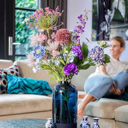 Kunstblumenstrauß Pastell – 70–90 cm – Hochwertige Seidenblumen in Pastelltönen – Pflegeleichte Deko für Tisch, Wohnraum & Büro