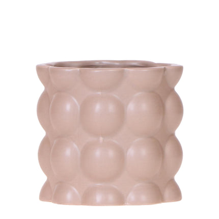 Topf Baumwolle – Sand – Ø9cm – Moderner Übertopf mit organischer Rillenstruktur – Dekorativer Keramik-Blumentopf für Orchideen & Zimmerpflanzen – Minimalistisches Designot - Sand - Ø9cm