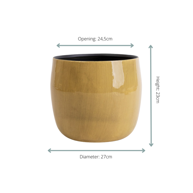 Pflanztopf Babet – Camel Braun – D27xH23cm – Blumentopf mit Strukturdesign – Pflanzkübel für Innen – & Außenbereich