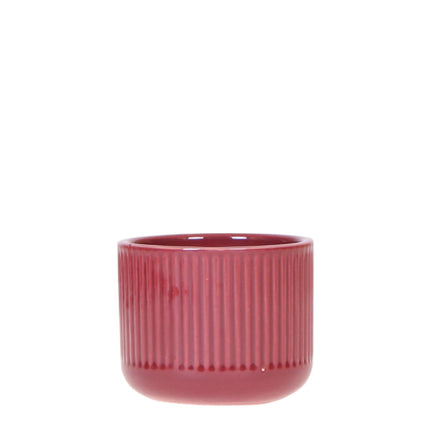 Flare Dekotopf Red – Stilvoller Retro – Blumentopf Ø6cm – Rotes Rillenmuster – Bold Seventies Design