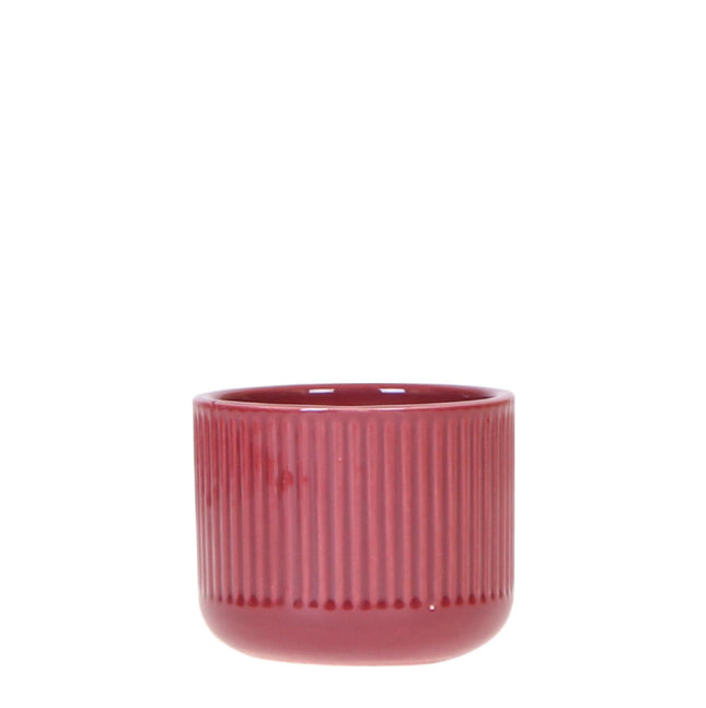 Flare Dekotopf Red – Stilvoller Retro – Blumentopf Ø6cm – Rotes Rillenmuster – Bold Seventies Design