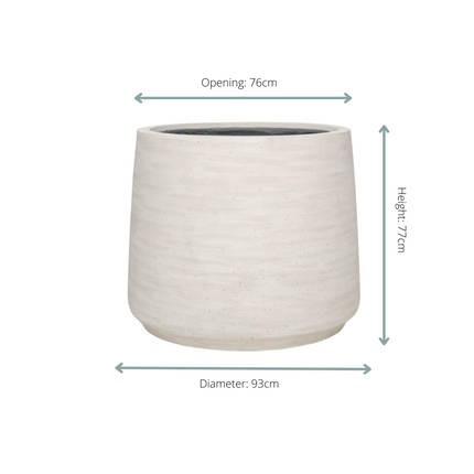 Pflanztopf Jumbo Patt Ivory Washed – D93xH77cm – XXL Design – Blumentopf in Elfenbeinoptik