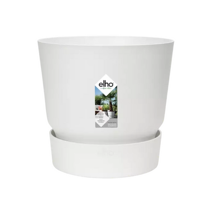 Pflanztopf Greenville Round – Weiß – Ø30cm – Mit integriertem Wasserspeicher – Aus recyceltem Kunststoff – Wetterfest & langlebig