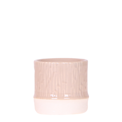 Bamboo Übertopf Sand – Mini Blumentopf Ø6cm – Naturfarbener Pflanztopf mit Bambusstruktur – Kleiner Übertopf für Orchideen Sukkulenten & Deko