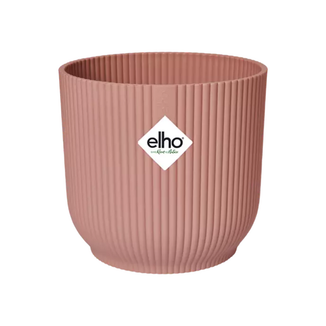 Pflanztopf Vibes Fold Rosa – Ø14cm – Übertopf mit Rillenstruktur – Für Zimmerpflanzen – Aus recyceltem Kunststoff – Leicht, langlebig & stilvoll