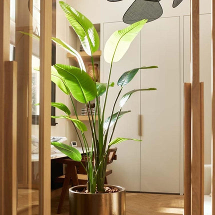 Strelitzia nicolai – 180cm – Kunstpflanze im schwarzen Topf – XXL Deko-Pflanze für Innenbereich