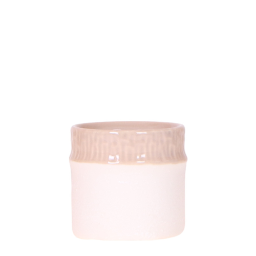 Übertopf Tree sand Ø6cm – Mini Blumentopf mit Struktur – neutraler Keramik – Übertopf für kleine Zimmerpflanzen, Orchideen & Sukkulenten