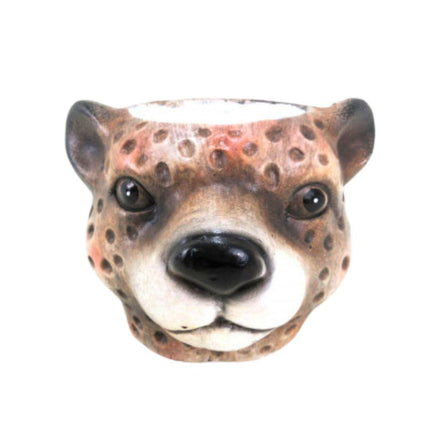 Pflanztopf Leopard – Braun – D12xH9,5cm – Blumentopf in Tierform – Keramik – Dekotopf für Sukkulenten & kleine Pflanzen