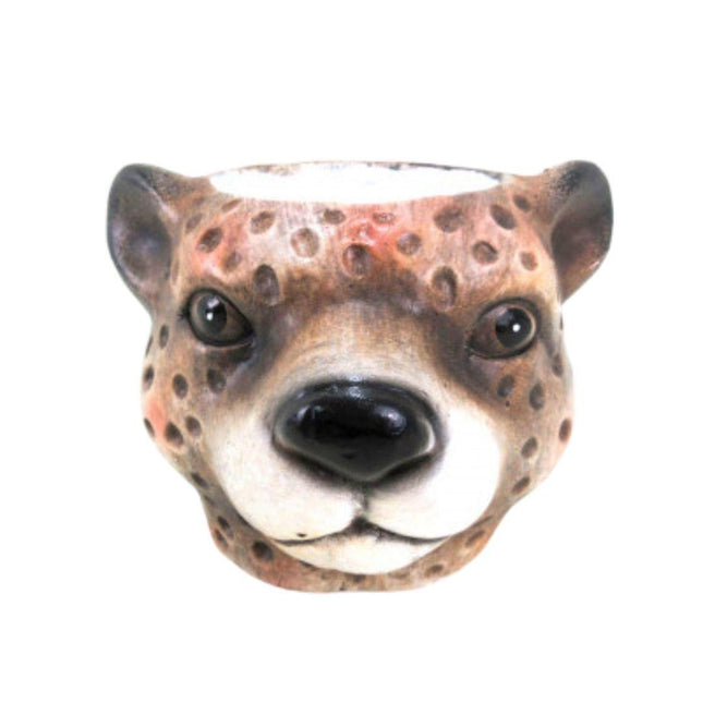 Pflanztopf Leopard – Braun – D12xH9,5cm – Blumentopf in Tierform – Keramik – Dekotopf für Sukkulenten & kleine Pflanzen