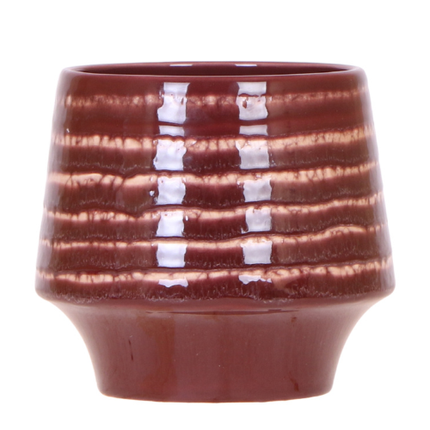 Übertopf Moonstone Burgundy Ø12cm – eleganter Keramik Blumentopf in Burgundrot – fein geschichtete Glasur mit dezentem Glanz