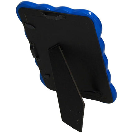 Fotorahmen Gebogenes Polyresin Blau – , geschwungener Bilderrahmen – Stilvolle Dekoration für Sideboard, Nachttisch & Regal