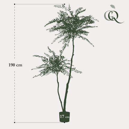 Kunstpflanze Sophora Baum – Honingbaum – 190cm – Dekorativer Zimmerbaum – Pflegeleicht – Wohnzimmer, Büro & Flur