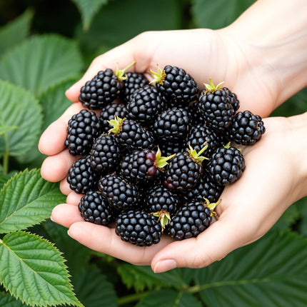 Dornenlose Brombeerpflanzen Rubus fruticosus Thornfree winterhart 3 Pflanzen Höhe 30cm Ø9cm – Schwarze Brombeere für Garten Beet Balkon & Topf