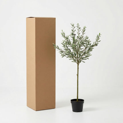 Kunstpflanze Olivenbaum150cm – künstlicher Olive Tree im Topf – realistische Blätter & Olivenoptik – pflegeleichter Deko