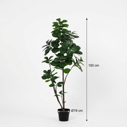 Ficus lyrata Kunstpflanze 150cm – Große Geigenfeige Deko Pflanze – Pflegefreie Zimmerpflanze für Wohnzimmer Büro & Empfangsbereich
