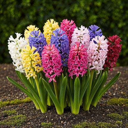 Blumenzwiebeln Hyazinthen Mix – 10 Stück – Duftende Hyacinthus in verschiedenen Farben – Zwiebelgröße 14/15 – Für Beet, Balkon & Terrasse – Pflegeleicht
