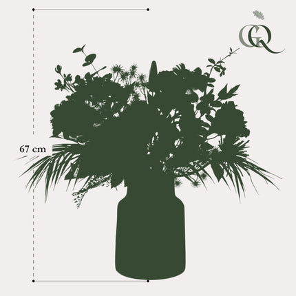 Kunstblumenstrauß - Pretty Powerful - 67cm - Hochwertiges Kunstblumen Bouquet für Wohnzimmer Büro Dekoration