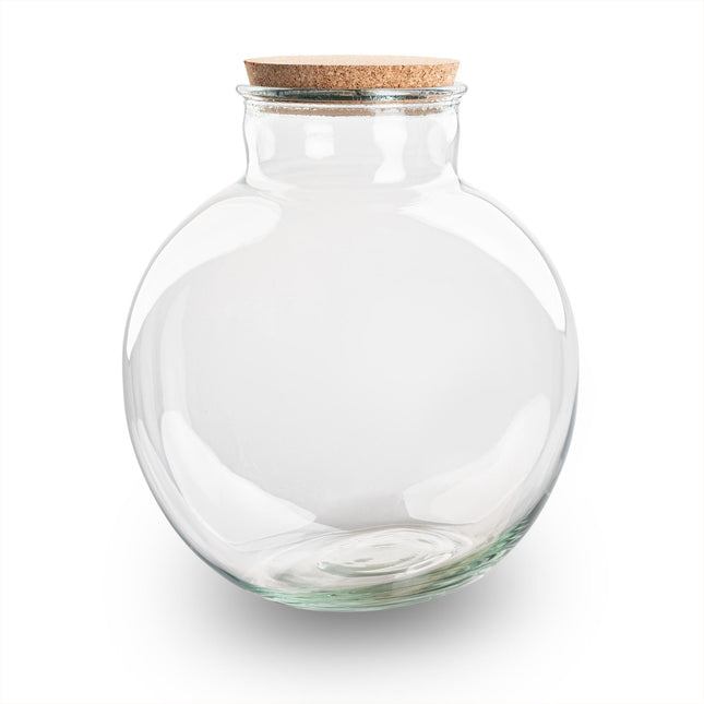 Terrariumflasche Bolder Bob – Ø30cm x 31cm – Glasflasche mit LED – Korken