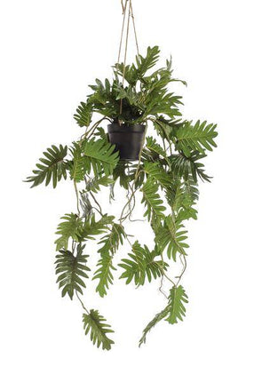 Kunstpflanze Philodendron – Hängepflanze 80cm – Täuschend echt & pflegefrei – Dekorative Kunst-Zimmerpflanze für Wohnzimmer, Büro & kleine Räume