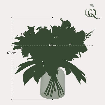 Kunstblumenstrauß – Weißer Traum – 60cm – Hochwertige künstliche Blumen in Weiß – Handgebundenes Bouquet mit naturgetreuen Blüten & Blättern – Dekoration & Geschenkidee