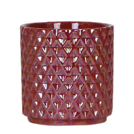 Diamant Perle Dekotopf – Rot – Ø9cm – Keramik Übertopf aus der Colourful Optimism Kollektion
