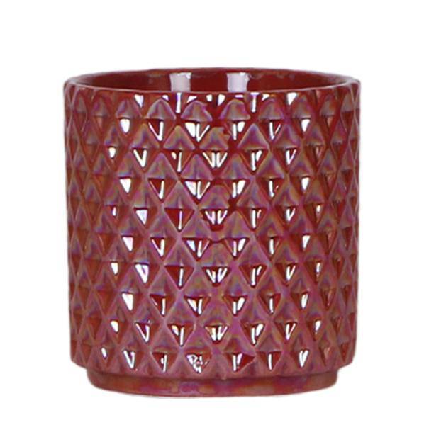 Diamant Perle Dekotopf – Rot – Ø9cm – Keramik Übertopf aus der Colourful Optimism Kollektion