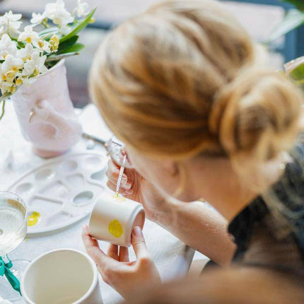 Malset Blumentöpfe bemalen mit Orchideen & Sukkulenten – DIY Kreativset für mindestens 4 Personen – Bastelset für Kinder & Erwachsene
