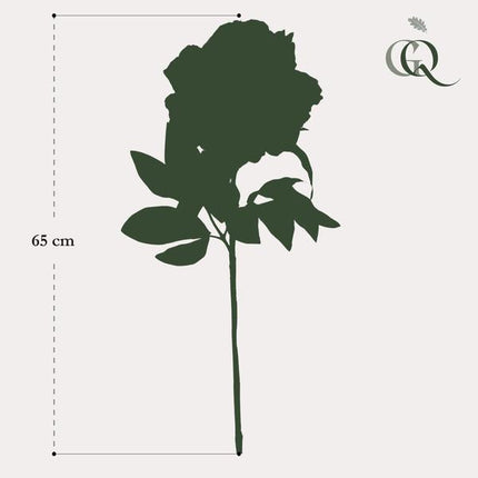 Künstliche Blumenstrauß Pfingstrosen Creme – 5 Stück je 65cm – Realistische Kunstblumen – Zeitloser Deko Blumenstrauß