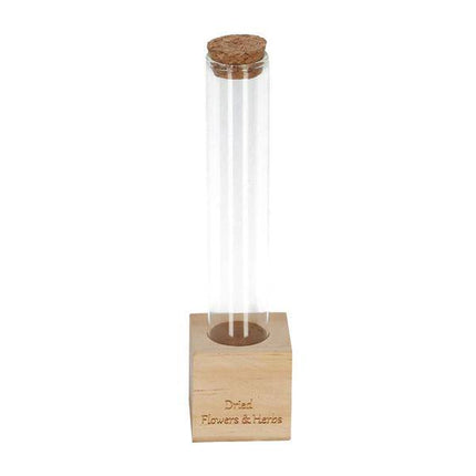 Trockenblumenständer aus Holz – Tube S – 24cm – Halter für Trockenblumen & Kräuter – 16 Löcher für kreative Blumenarrangements