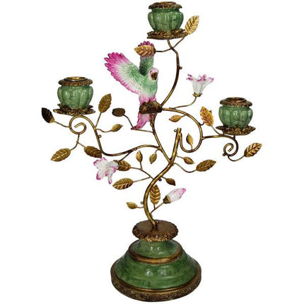 Kerzenhalter Vogel – Polyresin – 26x13x37cm – Bunter Deko-Kerzenständer – Für Wohnzimmer, Schlafzimmer & Flur – Verspieltes Design