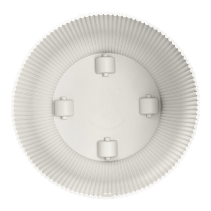 Pflanztopf Vibes Fold – Weiß – D35cm x H33cm – Moderner Blumentopf mit Rillenstruktur – Mit Wasserablauf & Rollen – Dekorativer Übertopf für große Zimmerpflanzen – Mobil & stilvoll