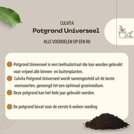 Universal Blumenerde 40L – Hochwertige Pflanzerde mit 2 Monaten Nährstoffen – Für Innen- und Außenpflanzen – Culvita Universal Blumenerde