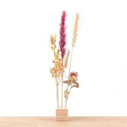 Trockenblumenständer aus Holz – Größe S – 4x4x4cm– Halter mit 16 Löchern für Trockenblumen & Kräuterarrangements
