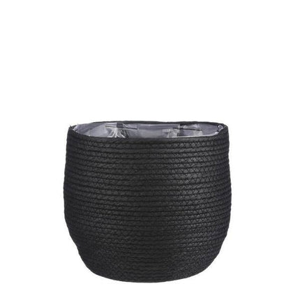Korb Jorck – Schwarz – Ø26cm – Dekokorb aus Naturmaterial