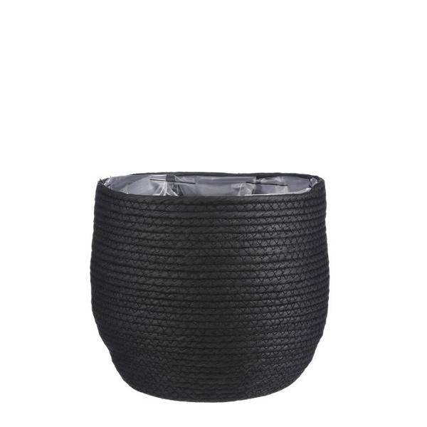 Korb Jorck – Schwarz – Ø26cm – Dekokorb aus Naturmaterial