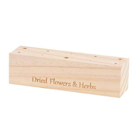 Holzständer für getrocknete Blumen – Größe M – 15x4x4cm – 16 Löcher für Trockenblumen & Kräuterarrangements