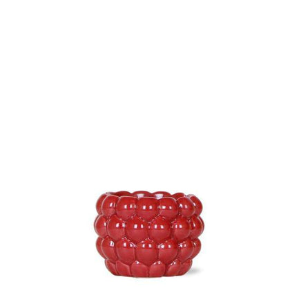 Blumentopf Beeren – Ø6cm – Roter Keramik Übertopf – Dekorativer Mini Pflanztopf für kleine Zimmerpflanzen, Sukkulenten & Kakteen – Stilvolle Innendeko
