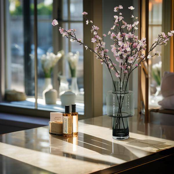 Künstliche Japanische Kirschblüten Zweige Rosa 95cm 4er Set Realistische Sakura Kunstblumen Deko Für Vase Wohnzimmer Tischdeko Hochzeit & Event
