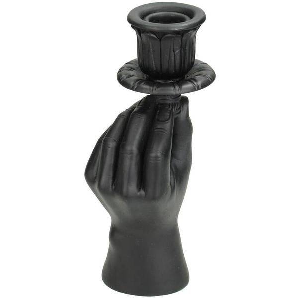 Kerzenständer – Schwarze Hand – 20cm – Moderner Kerzenhalter aus Polystone – Künstlerische Deko – Design – Kerzenständer für Tisch & Regal