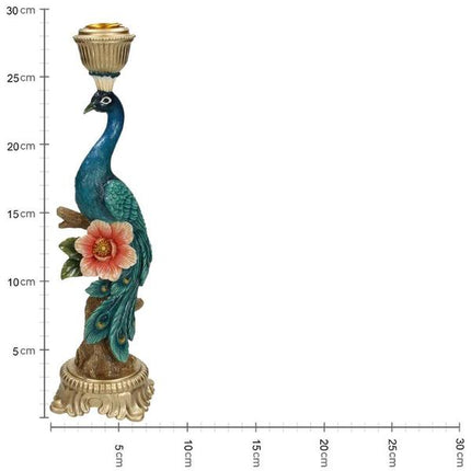 Kerzenständer Peacock Multi – Bunte Dekoration – 29 cm Höhe – Eleganter Kerzenhalter für Innen & Außen – Stilvolles Ambiente mit farbenfrohem Design
