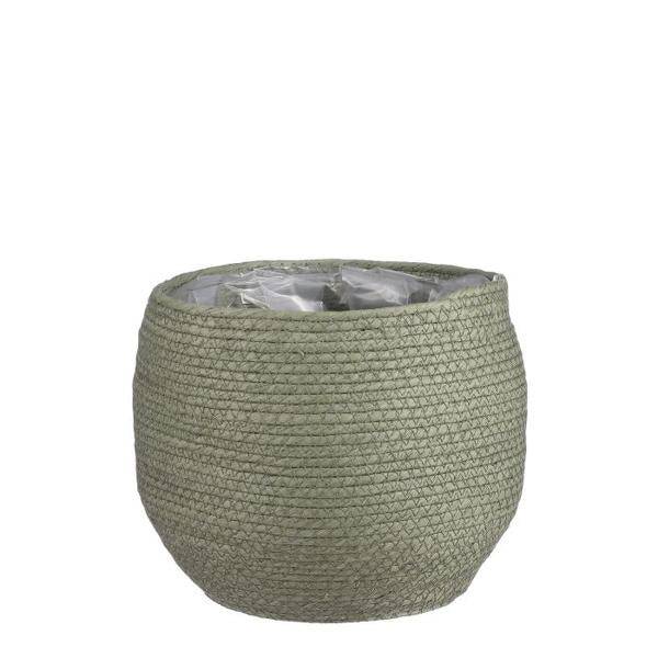 Korb Jorck Grün – Ø26cm – Naturmaterial – Aufbewahrung & Deko – Handgeflochten