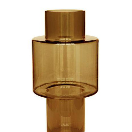 Glas Vase Juba Cognac M – H40cm x B20cm – mundgeblasenes dickes Glas – elegante hohe Vase für Wohnzimmer, Küche, Schlafzimmer & Büro – dekorative Blumenvase