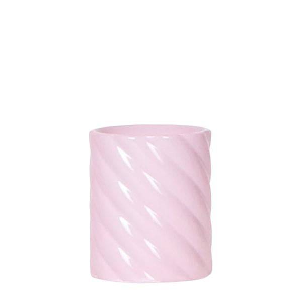 Candy Dekotopf – Hoch – Rosa – Ø6cm – Keramik Übertopf in Pastellrosa – Stilvoller Blumentopf für Zimmerpflanzen & Orchideen